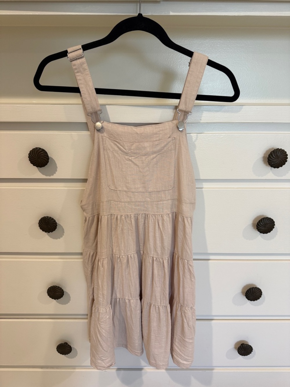 Zara girls cream Tiered Pinafore Dress 11-12